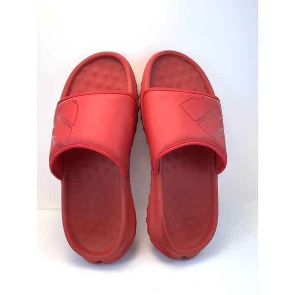 Under Armour‎ UA Slides Collegiate Athletic University of Wisconsin Red W Shoes - Picture 2 of 11
